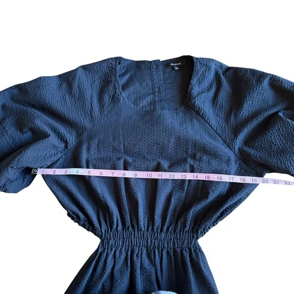 Madewell Seersucker Cut Out Back Dress- Size Large - Picture 13 of 16